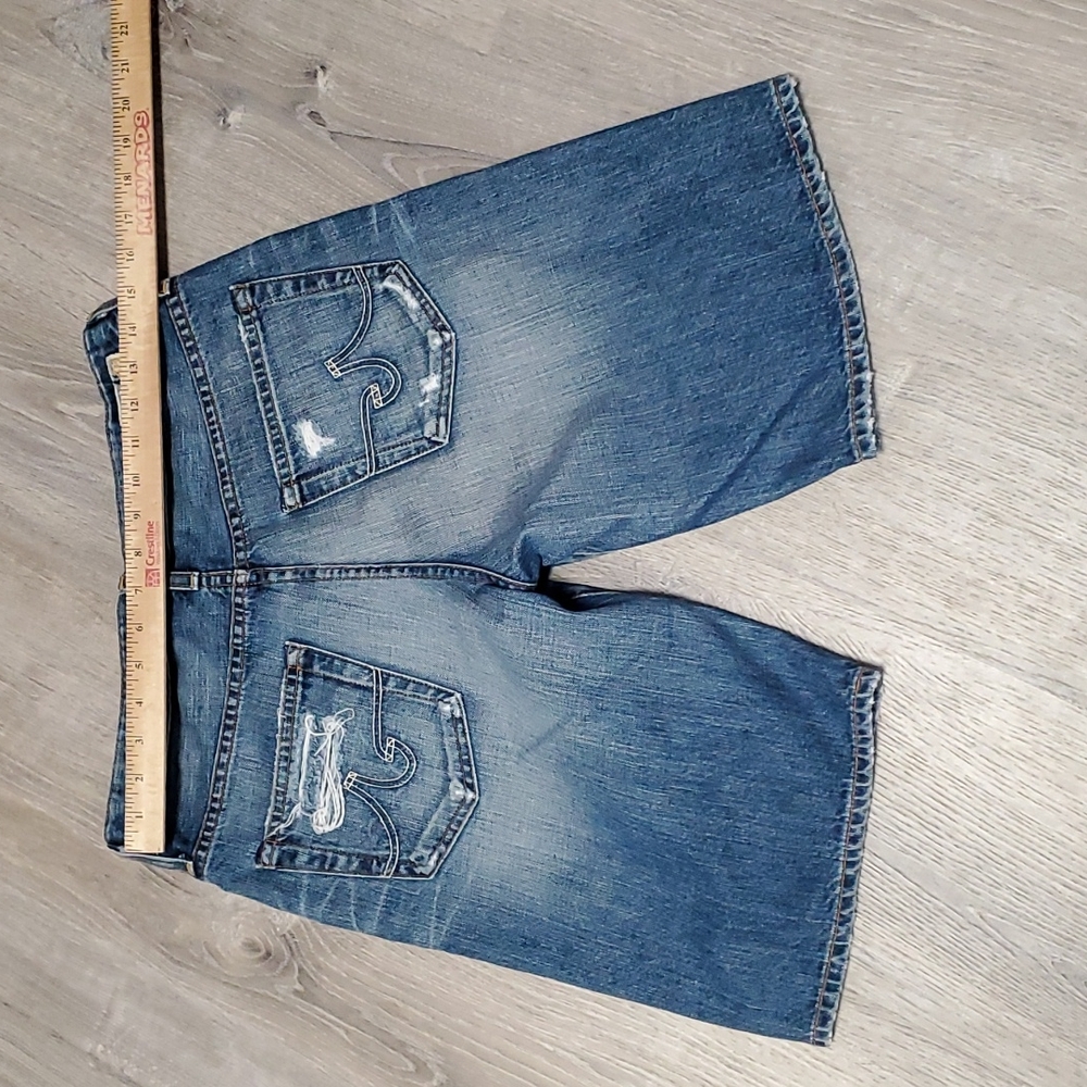 AG Adriano Goldschmied distressed blue cotton Jeans shorts size 27R - Picture 6 of 12